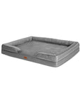 High Quality Breathable Orthopedic Grey Chenille Cooling Pet Mat Memory Foam Dog Bed Wholesale Rectangle Bulk Bed