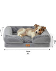 High Quality Breathable Orthopedic Grey Chenille Cooling Pet Mat Memory Foam Dog Bed Wholesale Rectangle Bulk Bed