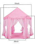 Portable Hexagon Princess Castle Play House Castle Foldable Tent Tulle Wigwam Children's Toys Girls Boy Room Decoration