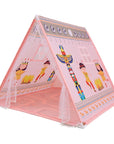 Portable Children's Teepee Tents Kids Play House Wigwam Totem Pole Net Yarn Tassel Curtain Anti-mosquito Game House Game Tent