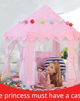 Portable Hexagon Princess Castle Play House Castle Foldable Tent Tulle Wigwam Children's Toys Girls Boy Room Decoration