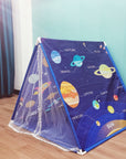 Portable Children's Space Universe Teepee Tents Kids Play House Wigwam Net Yarn Tassel Curtain Anti-mosquito House Game Tent