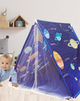 Portable Children's Space Universe Teepee Tents Kids Play House Wigwam Net Yarn Tassel Curtain Anti-mosquito House Game Tent