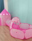 3 In 1 Children Ocean Ball Pool Pit Tent Toys With Tunnel Crawling Portable Foldable Children's Teepee Tents Indoor Outdoor Game