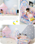 3 in 1 Children Tent House Toy Ball Pool Portable Children Tipi Tents House Ball Pit Pool Tent Kids Removable Tent Gifts
