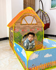 Portable Children's Teepee Tents Kids Pop Up Tents House With Courtyard Garden Crawling Folding Tent Gift for Child Room Decor