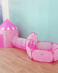 3 In 1 Children Ocean Ball Pool Pit Tent Toys With Tunnel Crawling Portable Foldable Children's Teepee Tents Indoor Outdoor Game