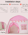 1.3M Portable Children's Play Tent Princess House Castle Children Play House Castle Foldable Tent for Girls Boy Room Decoration